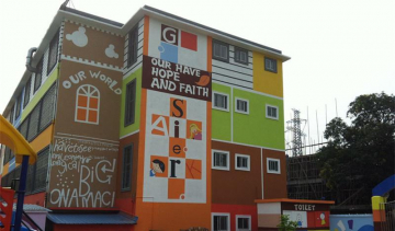 幼儿园建筑外墙水漆工程涂装案例
